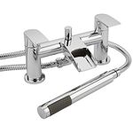 Milano Razor - Modern Waterfall Bath Shower Mixer Tap Hand Shower Handset Kit - Chrome