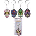 Egg n Chips London - Fun Novelty Day of the Dead Skull PVC Keyring