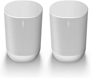 Sonos Move - Battery-Powered Smart Wi-Fi and Bluetooth Speaker with Alexa Built-in - Lunar White (2-Pack)