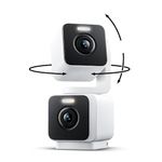 WYZE Duo Cam Pan Indoor/Outdoor IP65 2K 360° Pan/Tilt Smart Home Security Camera with Color Night Vision, Compatible with Alexa & Google Assistant, White