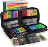 ColorIt Gel Pens For Adult Coloring Books 192 Pack - 12 Metallic Gel Pens, 12 Neon Gel Pens, and 72 Glitter Pens for Art & Office with 96 Matching Refills (192 Count Gel Ink Pens and Glitter Gel Pens)