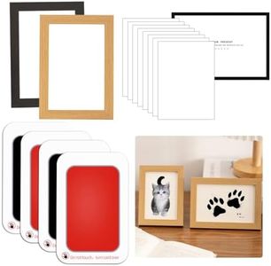 DIYBravo 4 Pcs Pet Paw Print Impression Kit, Mess-Free Paw Print Kit Stamp Pad for Dogs Cats with 2 Pcs Photo Frame and 8 Imprint Cards, Cat Paw Print Kit for Paw Prints Forever