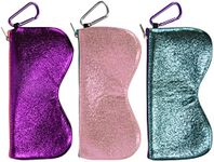 SPUNKYsoul Cool Eyeglass Pouch Soft Cloth Sunglasses Store Glasses Case Cute Slim Large for Women (Glasses Shape)