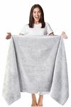 TEXTILOM 100% Turkish Cotton Oversized Luxury Bath Sheets, Jumbo & Extra Large Bath Towels Sheet for Bathroom and Shower with Maximum Softness & Absorbent (40 x 80 inches)- Light Grey