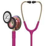 3M Littmann Classic III Monitoring Stethoscope, Rainbow-Finish, Raspberry Tube, 69 cm, 5806