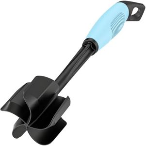 Ourokhome Upgrade Meat Chopper and Potato Masher, Heat Resistant Ground Meat Smasher for Hamburger, 5 Curved Blades Ground Beef Smasher, Nylon Non Stick Mixer, Stirrer and Kitchen Gadgets, Teal