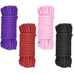 metagio 4 Pack Cotton Rope, 8MM Thick Cotton Rope 10M/ Roll All Purpose Soft Rope Twisted Cotton Knot Tying Rope