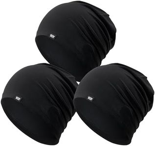 QINGLONGLIN 3Pcs Cooling Skull Cap for Men Women-Lightweight Breathable Beanie Hat, Thin Quick Dry Running Cap for Cycling