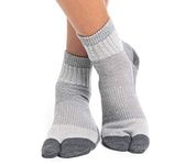 V-Toe Big Flip-Flop Socks - Tabi Split Toe Wool Socks for Men & Women - Japanese Toes Separated Socks, Ligh Gray, Large