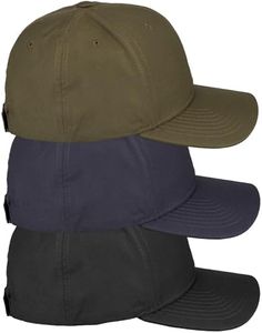 Daxton Premium Mid Profile Hat Semi Curved Visor Structured Cap 3 Pack - Black,Charcoal,Olive