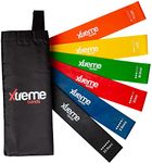 Xtreme Resistance Bands (Set of 6) - Non-Slip Elastic Loop Workout Bands for Exercise - Workout Equipment for Home, Gym, Strength, Pilates, Yoga, and Stretch - Travel Carrying Case Included