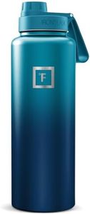IRON °FLASK Camping & Hiking Hydration Flask with Spout, Wide Mouth Insulated Stainless Steel Sports Water Bottle - Dark Night 40 oz - Spout (1 Lid)