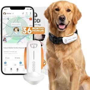 DBDD GPS Tracker for Dogs with 36 Month Subscription, Real-Time Location, Electronic Fence, Health Monitoring, Waterproof, for Medium Large Dogs, iOS Android
