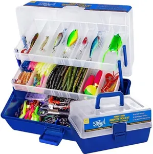 Vipfish 448-Pcs Fishing Lures Kit – Complete 3-Layer Tackle Box Set with Hooks, Weights, Bobbers, Pliers, Rigs, Leaders, Fluorocarbon Line, Accessories & More for Kids Fishing Gear