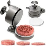 Hamburger Press Patty Maker - Adjustable 1/4lb to 3/4lb Burger Press Patty Maker with Patty Ejector - Adjustable Thickness for Burgers, Crab Cakes, and Sausage - Patty Paper Included