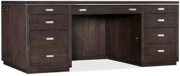 Hooker Furnishings Work Your Way Seven-Drawer Executive Desk with Ash Veneer - Dark Roast Brown for the Executive Office