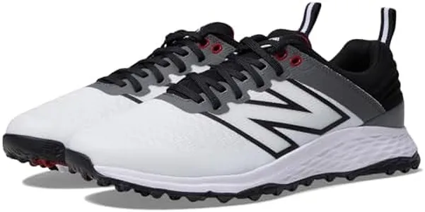 New Balance Men's Fresh Foam Contend v2 Golf Shoe, White/Black, 11.5 X-Wide