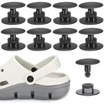 Pmw - Universal Crocs Shoes Repair Rivets - 8 Set Replacement Strap Button for Men and Women Summer Shoes (Black)