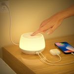 Görvitor LED Bedside Lamps with 20W USB Charging Port, Touch Lamps Bedside Dimmable with 9 Colour Changing, Baby Night Light Kids with Timer Bedside Table Lamps for Bedroom Living Room