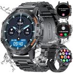 Men Smart Watch Bluetooth Answer/Make Call for Android iOS Phone 400 mAh 1.39" Outdoor Sport Activity Fitness Tracker 2 Watch Straps Black Steel Male Music Smartwatch Health Monitor
