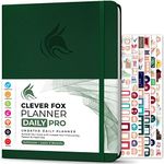 Clever Fox Planner Daily PRO - Daily Life Planner and Gratitude Journal to Increase Productivity, Time Management and Hit Your Goals, Undated, A4 Size - 21.5x28cm, Lasts 3 Months (Forest Green)