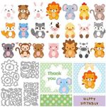 INFUNLY DIY Animal Cutting Dies Set Metal Die Cuts for Card Making Little Animal Embossing for Scrapbooking Christmas Instruction Included