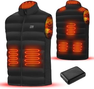 CaiQiXuan Down Heated Vest for Men Women Heated Gilet with 10000mAh Battery Pack,8 Heating Zones,Lightweight Rechargeable Electric Heating Vest Heated Jacket Black