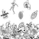 70 Pieces Football Charms Mixed Sil