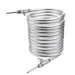 304 Stainless Steel Counterflow Wort Chiller, 3/8'' x 10M Counterflow Wort Cooling Tube Heat Exchanger Cooling Coil Pipe Homebrew Beer Cooler (Silver)