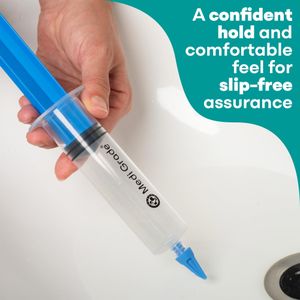 Medi Grade Large Ear Wax Removal Syringe Kit – 3 Quad-Stream Tips, 60ml