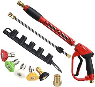 Tool Daily Deluxe High Pressure Washer Gun, with Wand Extension, 5 Nozzle Tips, M22 Fitting, 40 Inch, 5000 PSI