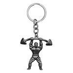 M Men Style Dumbbell Barbell Workout Gift for Body Builder Weightlifter Present Grey Zinc Metal for Dad Mom Sport Keychain For Men And Women