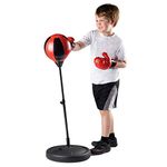 Toyrific | Punch Bag with Gloves, Adjustable Boxing Set with Stand and Punching Ball, Freestanding for Kids Boys, Girls and Beginners