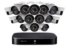 Lorex Indoor/Outdoor Wired Security Camera System, 1080p HD Bullet Cameras with Motion Detection Surveillance, Night Vision & Smart Home Voice Compatibility, 2TB 16 Channel DVR, 16 Cameras