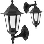 kenable Wall-Mounted Outdoor Lantern Style Lamp Garden Light 250x165 Black