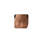 Freekiss Gold Pendant Necklace for Women: Dainty Diamond Necklace Simple 14K Gold Filled Chain Necklace Tiny Open CZ Circle Pendant Choker Neckalces Non Tarnish Gold Jewelry for Women Girls Gifts