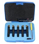 Accusize Industrial Tools 5/16'' Shank x 2'' Overall Length 5 Pc Indexable Turning Tool Set with Tcmt1.8(1.5) Carbide Inserts, 2380-5042
