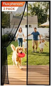 Flux Phenom Magnetic Screen Door (2 Pack) - Bugs Out, Breeze in - 9min Install Auto-Sealing Heavy Duty Double Stitched Mesh, Hands Free Sliding & Patio Doors Net, Pet & Kid Friendly, 38 x 82 Inch