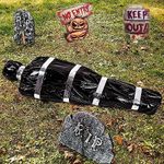 5ft Dead Victim Props Halloween Decorations, Hanging Corpse Creepy Halloween Outdoor Decor Set, Inflatable Dummy Crime Scene Fake Body with Duct Tape, Scary Party Supplies