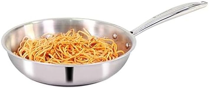Wonderchef Nigella Tri-ply Stainless Steel 24 cm Fry Pan | 2 litres | 2.6mm Thickness | with Induction Base | Compatible with All cooktops | Riveted Cool-Touch Handle | 10 Year Warranty