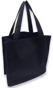 Classy Pal, Adult Bibs For Eating Travel Bag, Cute Tote Holds Adult Clothing Protectors, Plain Cloth Tote with Pocket, Reusable & Washable (Black)
