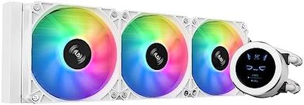 SAMA SM360 White Adjustable Liquid Cooler LCD Display Screen with 3x120mm Addressable ARGB PWM Silent Fan 360mm AIO Radiator