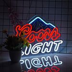 Neon Sign for Wall Decor Crs Light Neon Signs Beer Bar Home Bedroom Man Cave Office Hotel Pub Cafe Handmade Neon Light Signs with Dimmable Switch LED for Wall Artwork Decor(White+Red+Blue)