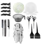 Faigy Home And Professional Beauty Makeup Hair Cutting Scissors, Apron, Combs Hair Color Dye Brushes, Bowl For Hair Color, Salon Hair Clips, Hair Treatment Kit Combo,Silicone Highlighting Cap
