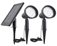 Solar Powered Spot Lights Outdoor Waterproof 2 in 1 Bright Solar SpotLights Power Adjustable for Flag Yard Flagpole Landscape Dusk to Dawn