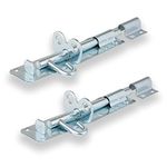 XFORT® 2 Pack Brenton Strong Sliding Lockable Padbolt 150mm (6") Ideal for use with Shed Doors, Gates and Outhouse Doors (150mm, Zinc)