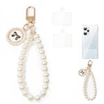 BendJoy® Universal Phone Charms, Pearl Lanyard Keychain Mobile Phone Charms Aesthetic Beads With Charms, Phone Pendant Wrist Strap Compatible with Most Cell Phones Mobile Case Purse Key