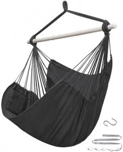 ADVOKAIR Hammock Chair Swing, Heavy-Duty Hanging Rope Swing Seat Supports 500 Lbs, Ideal for Outdoor Patio, Backyard, Porch, Deck & Indoor Bedroom Use
