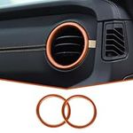 JeCar Dashboard Air Conditioner Vent Ring Aluminum Alloy AC Outlet Trim Cover Interior Accessories Compatible with Jeep Wrangler JL JLU 2024, Orange