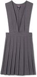 French Toast Girls V-Neck Jumper School Uniform Dress, Heather Gray, 18 US